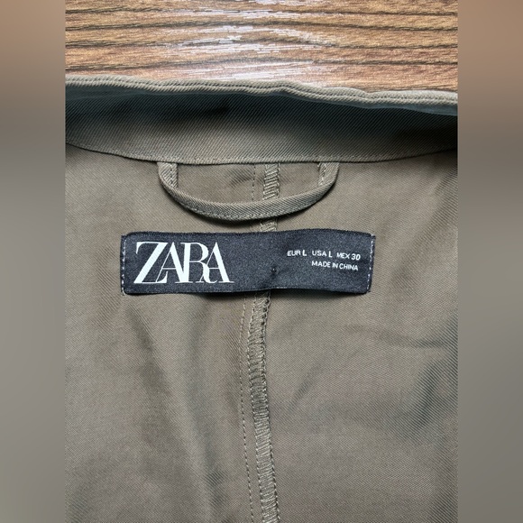 Zara Olive Green Women's Utility Jacket - Picture 3 of 7